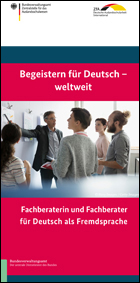 Cover des Flyers "Begeistern für Deutsch - weltweit: Fachberater/in für Deutsch als Fremdsprache" 