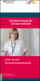 Cover des Flyers "Verantwortung weltweit - Leiten Sie eine Deutsche Auslandsschule"
