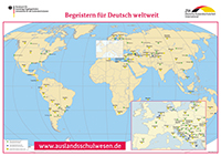 Weltkarte "Begeistern für Deutsch weltweit"